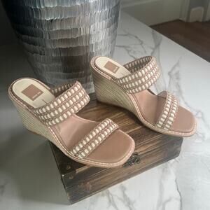 Dolce Vita Tan and Cream Wedge Sandals